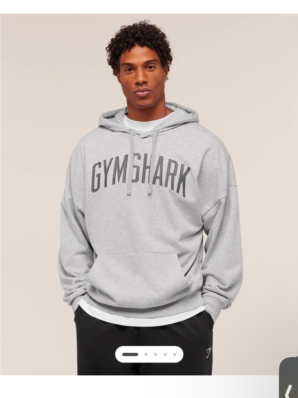 Gymshark Worn graphic Light Gray Hoodie-large